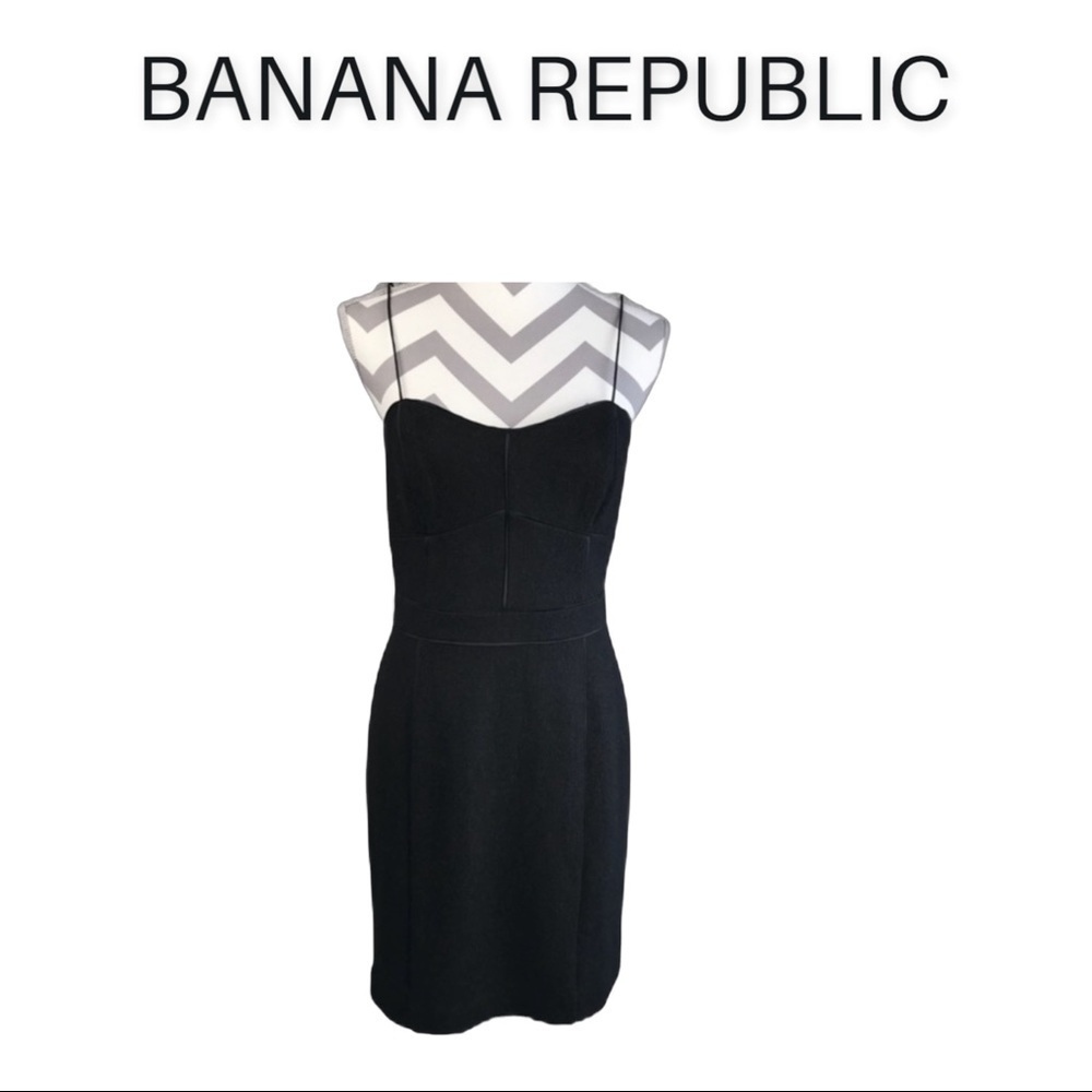 NWT Banana Republic sz 8 black wool bodycon dress